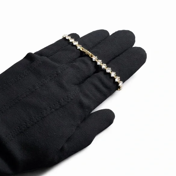 Swarovski Clear Crystal Gold-Tone Tennis Bracelet - Picture 2 of 3